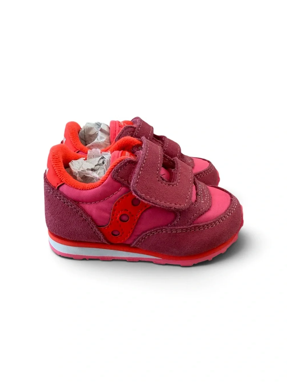 Saucony Kids Pink Velcro Athletic Shoes